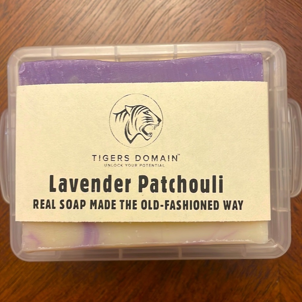 Lavender Patchouli Soap with case smells amazing
